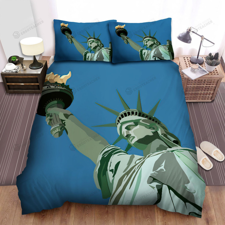 Statue Of Liberty From Below Art Bed Sheets Spread  Duvet Cover Bedding Sets