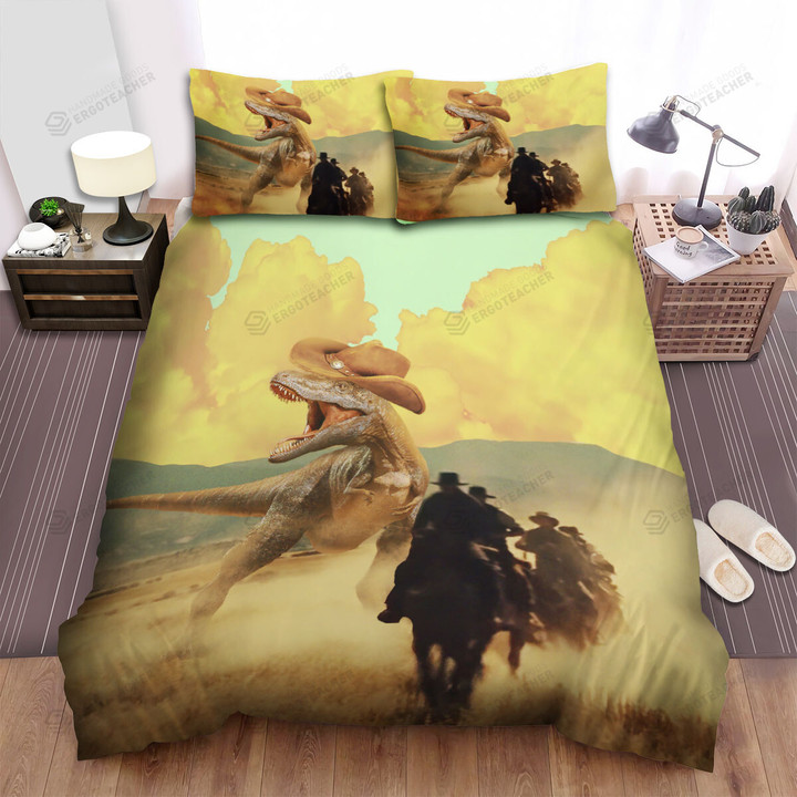 Texas Dinosaur Cowboys Bed Sheets Spread  Duvet Cover Bedding Sets