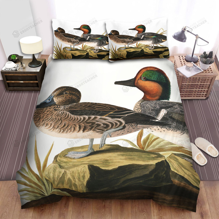 The Wild Bird - The Green Winged Wild Duck Bed Sheets Spread Duvet Cover Bedding Sets