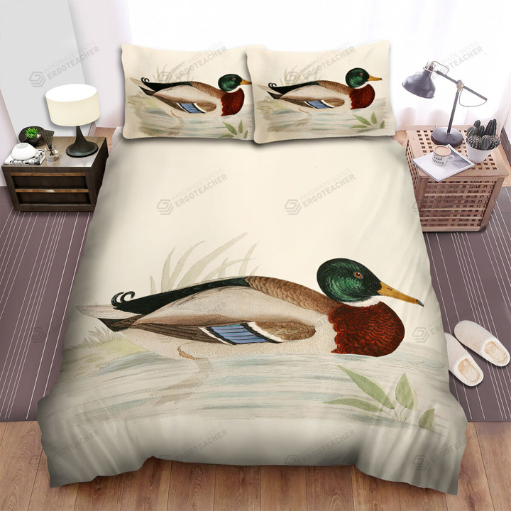 The Wild Bird - The Wild Duck In A Book's Page Bed Sheets Spread Duvet Cover Bedding Sets