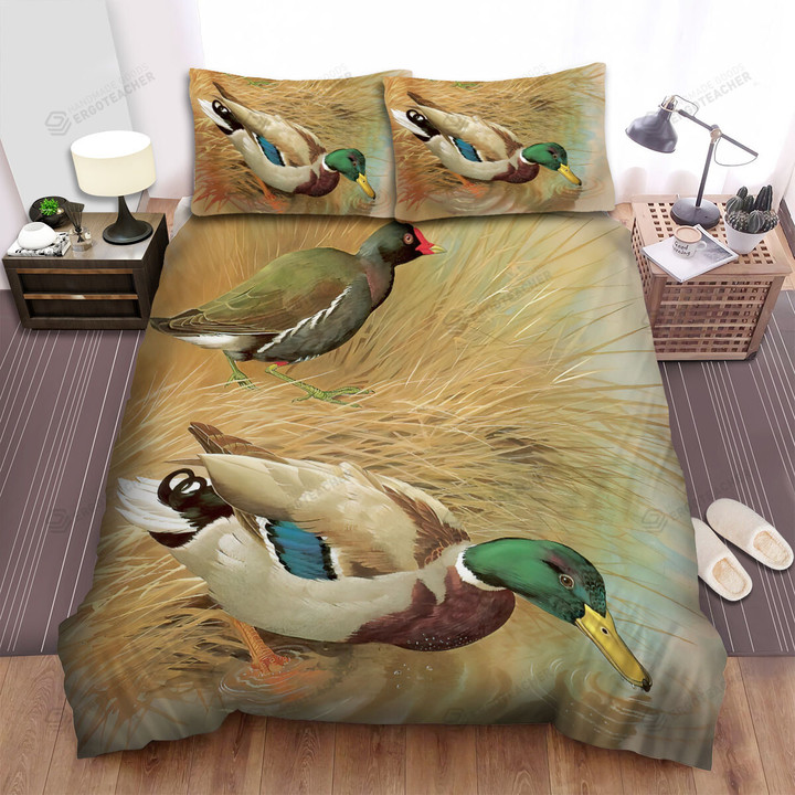 The Wild Bird - The Wild Duck Drinking The Water Bed Sheets Spread Duvet Cover Bedding Sets