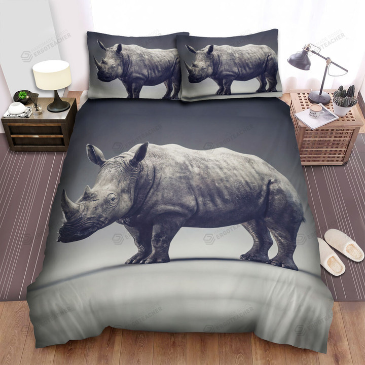 The Wildlife - The Rhinoceros Standing Bed Sheets Spread Duvet Cover Bedding Sets