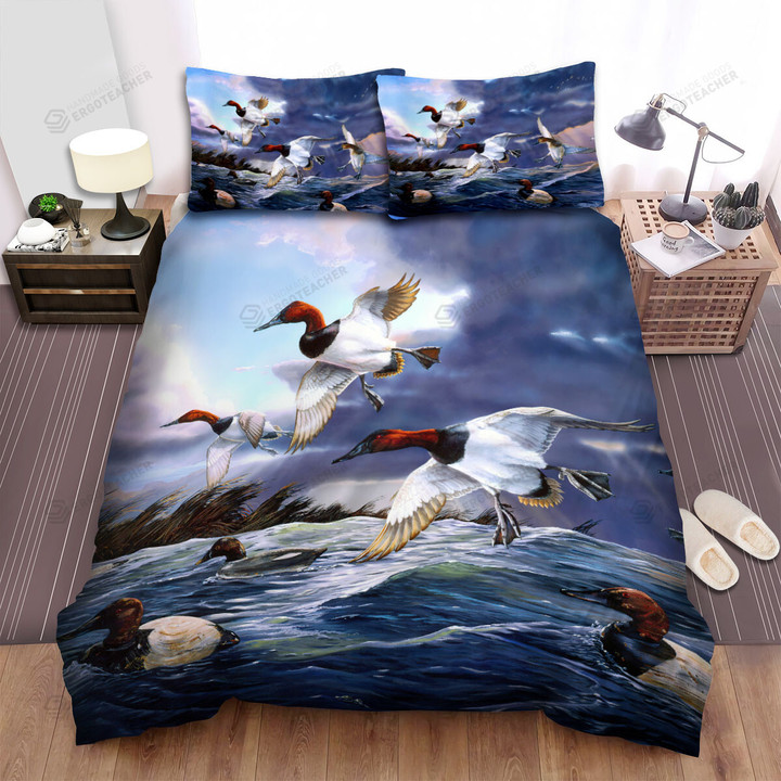 The Wild Bird - The Wild Duck Into The Water Bed Sheets Spread Duvet Cover Bedding Sets
