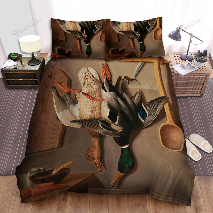 The Wild Bird - The Wild Duck In The Kitchen Bed Sheets Spread Duvet Cover Bedding Sets