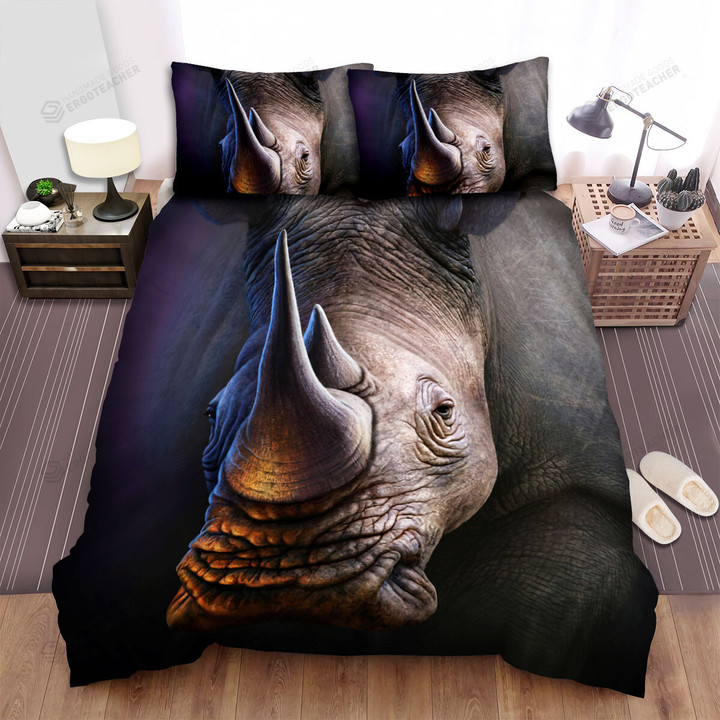 The Wildlife - The White Rhinoceros Art Bed Sheets Spread Duvet Cover Bedding Sets