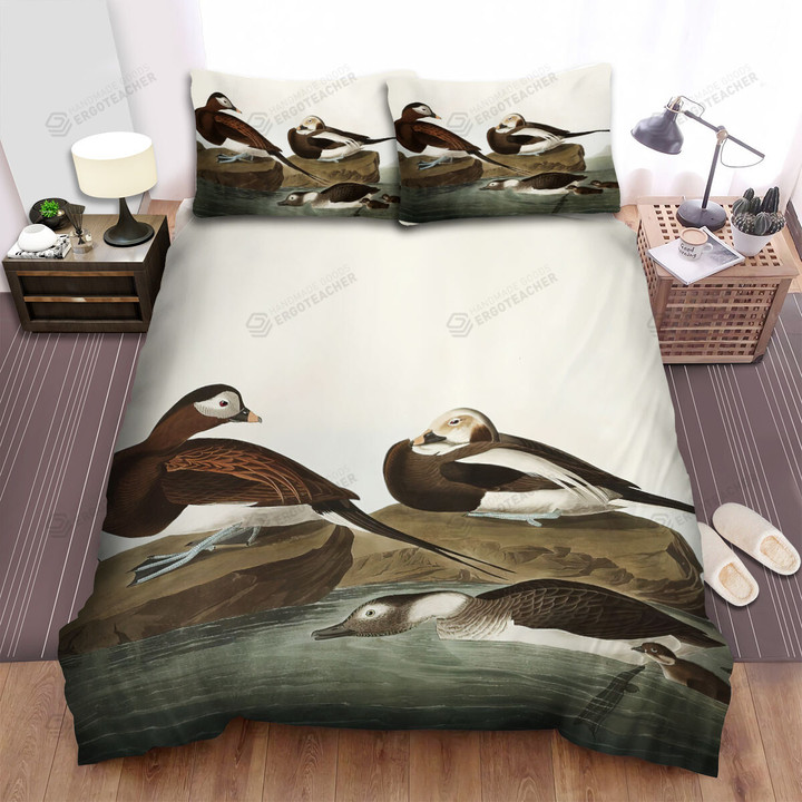 The Wild Bird - The Wild Duck Mom Guilding Her Kids Bed Sheets Spread Duvet Cover Bedding Sets