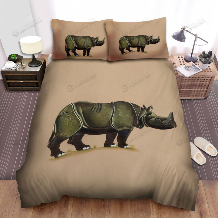 The Wildlife - The Rhinoceros From The Indian Bed Sheets Spread Duvet Cover Bedding Sets