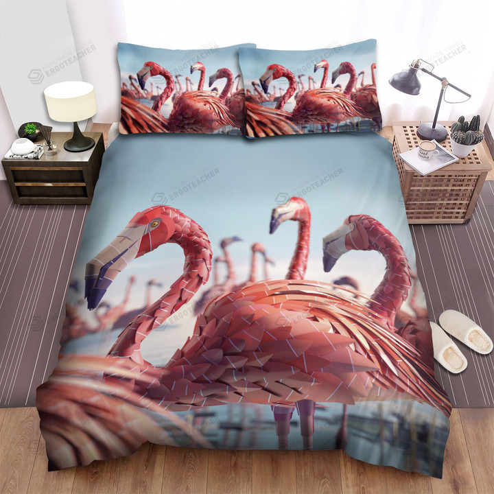 The Wildlife In Nature - The Flamingo In 3d Bed Sheets Spread Duvet Cover Bedding Sets