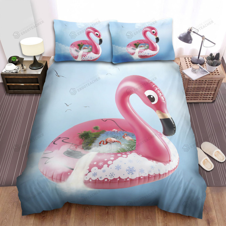 The Wildlife In Nature - The Flamingo In The Flamingo Float Bed Sheets Spread Duvet Cover Bedding Sets