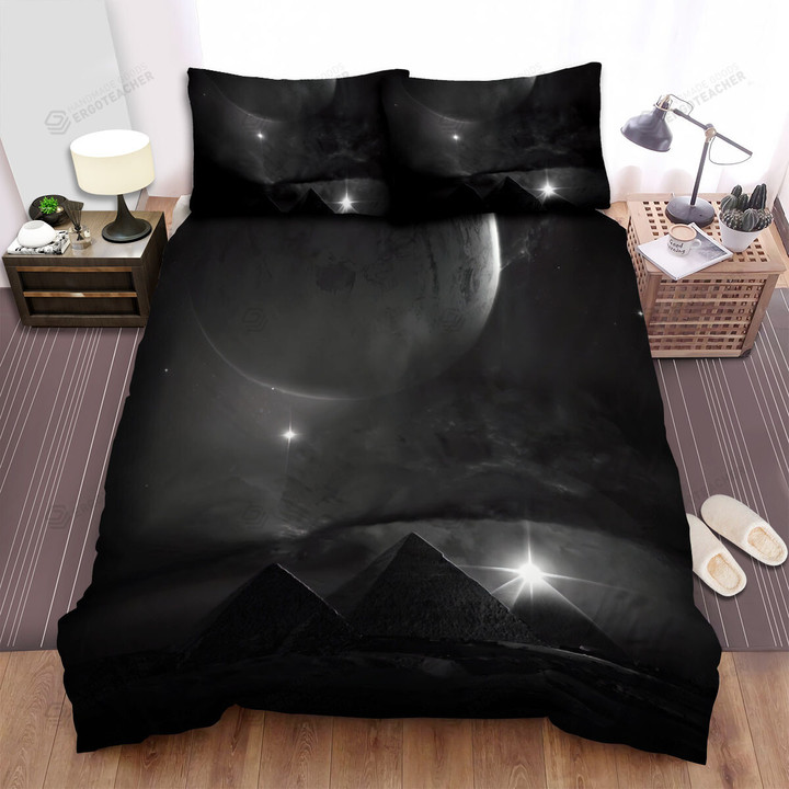Great Pyramid Of Giza Dark Planet Fantasy Bed Sheets Spread  Duvet Cover Bedding Sets