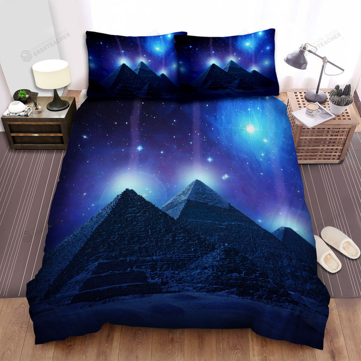 Great Pyramid Of Giza Galaxy Space Sky Bed Sheets Spread  Duvet Cover Bedding Sets