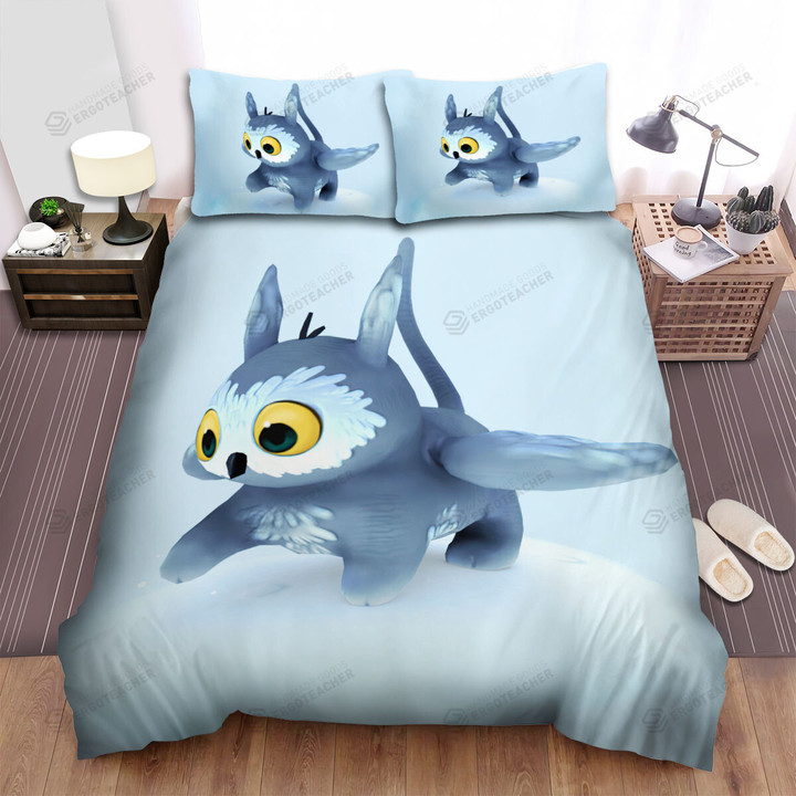 Baby Owl Griffin 3d Digital Illustration Bed Sheets Spread Duvet Cover Bedding Sets