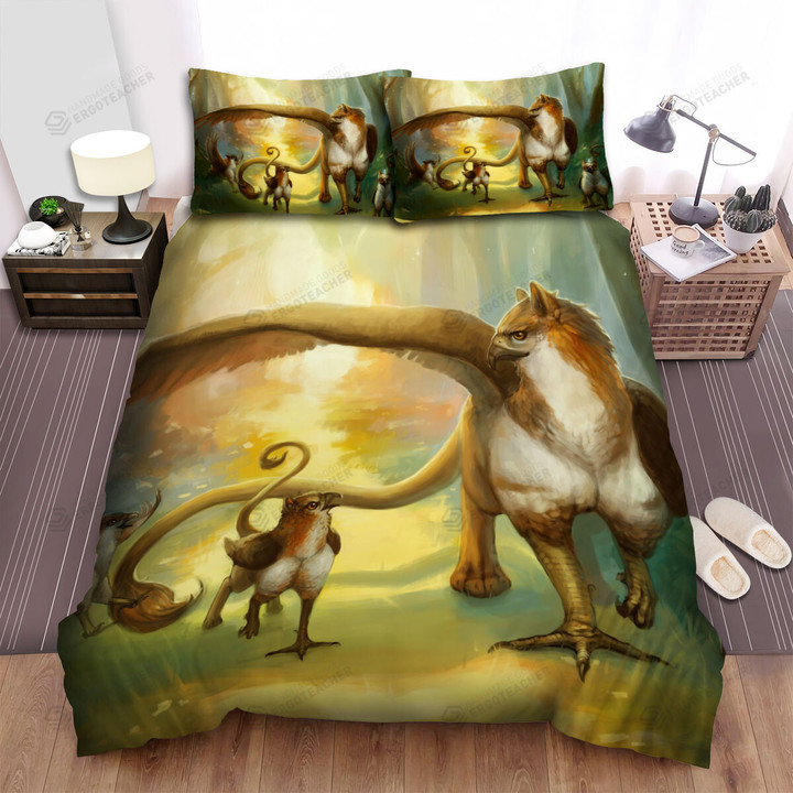 Griffin Mother & Children Walking In The Woods Bed Sheets Spread Duvet Cover Bedding Sets