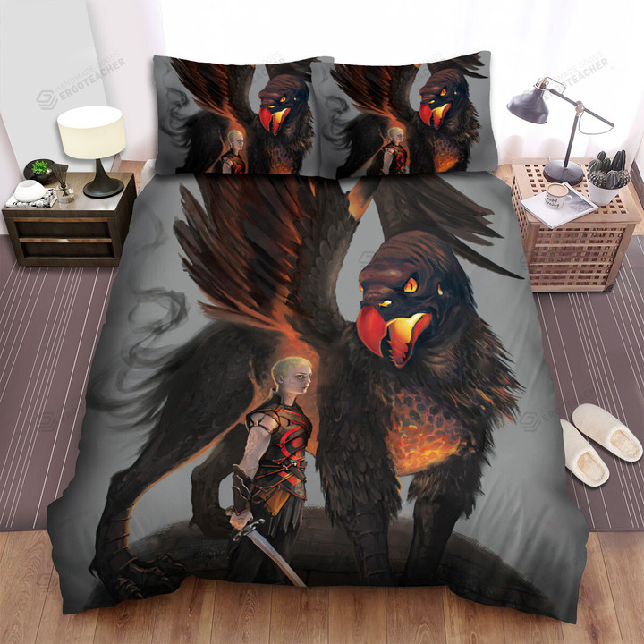 Dark Knight & Griffin Art Portrait Bed Sheets Spread Duvet Cover Bedding Sets