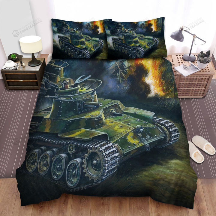 Military Weapon In Ww2, Japanese Hago Tank In The Jungle Bed Sheets Spread Duvet Cover Bedding Sets