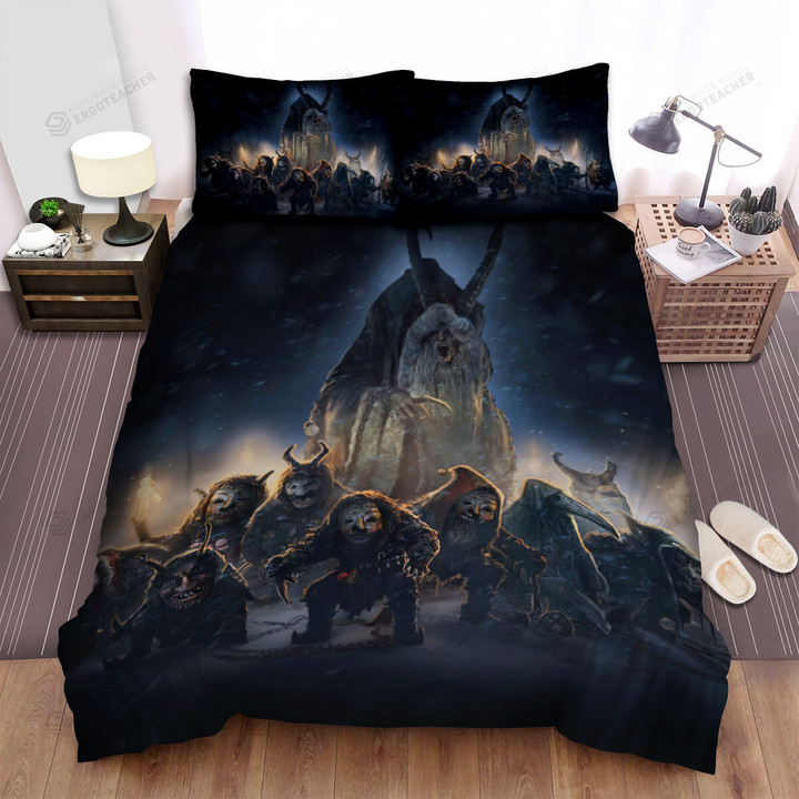 The Christmas Art, Krampus And His Little Demons Bed Sheets Spread Duvet Cover Bedding Sets