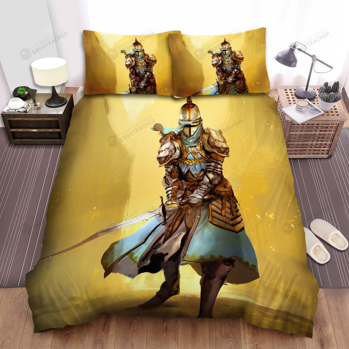 Knight In Wolf Armor Artwork Bed Sheets Spread Duvet Cover Bedding Sets