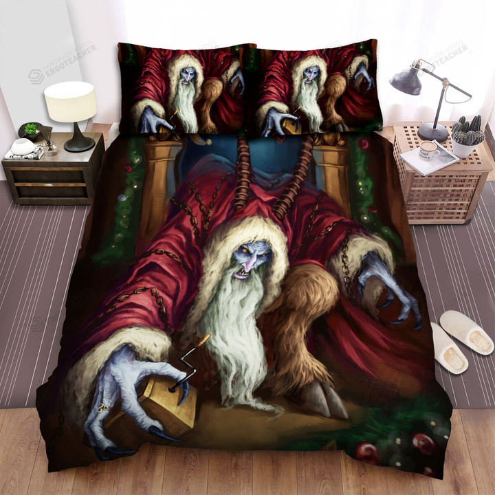 The Christmas Art, The Krampus Taking Music Box Bed Sheets Spread Duvet Cover Bedding Sets