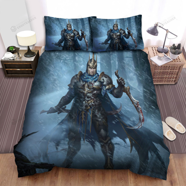 Knight In Snow Storm Bed Sheets Spread Duvet Cover Bedding Sets