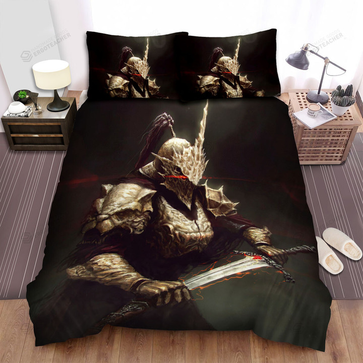 Knight Drawing Out Magic Sword Artwork Bed Sheets Spread Duvet Cover Bedding Sets