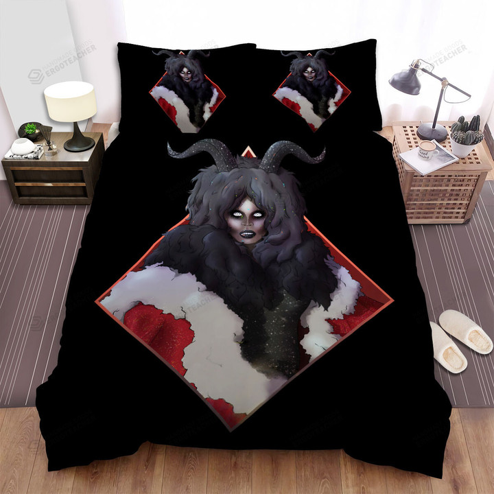 The Christmas Art, The Krampus Lady Bed Sheets Spread Duvet Cover Bedding Sets