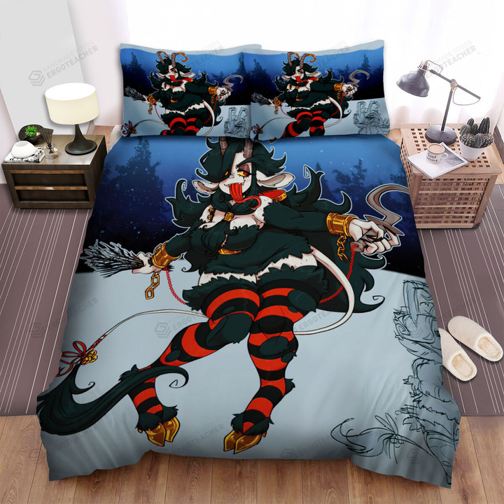 The Christmas Art, The Chubby Krampus Bed Sheets Spread Duvet Cover Bedding Sets