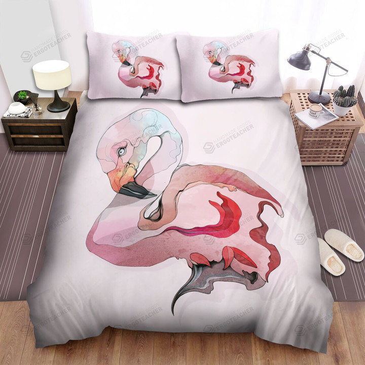 The Flamingo Head Abstract Bed Sheets Spread Duvet Cover Bedding Sets