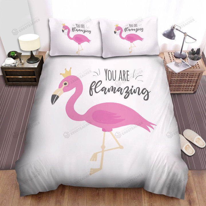 You Are Flamazing Flamingo Bed Sheets Spread Duvet Cover Bedding Sets