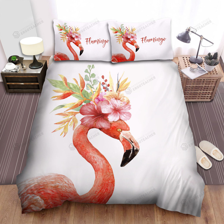 Let's Flamingo Art Bed Sheets Spread Duvet Cover Bedding Sets