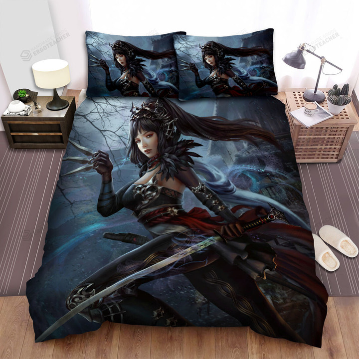 The Ninja Of Darkness Digital Artwork Bed Sheets Spread Duvet Cover Bedding Sets
