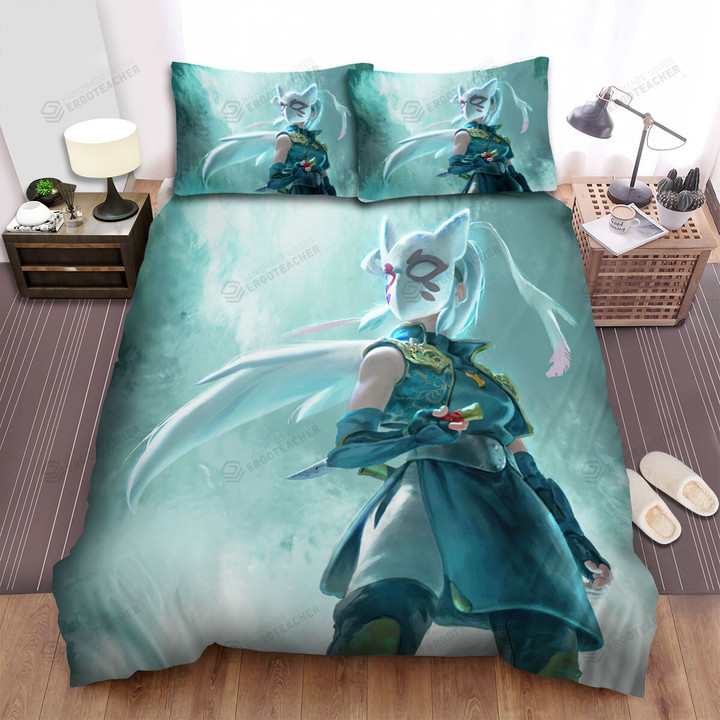 Little Masked Ninja Girl Artwork Bed Sheets Spread Duvet Cover Bedding Sets