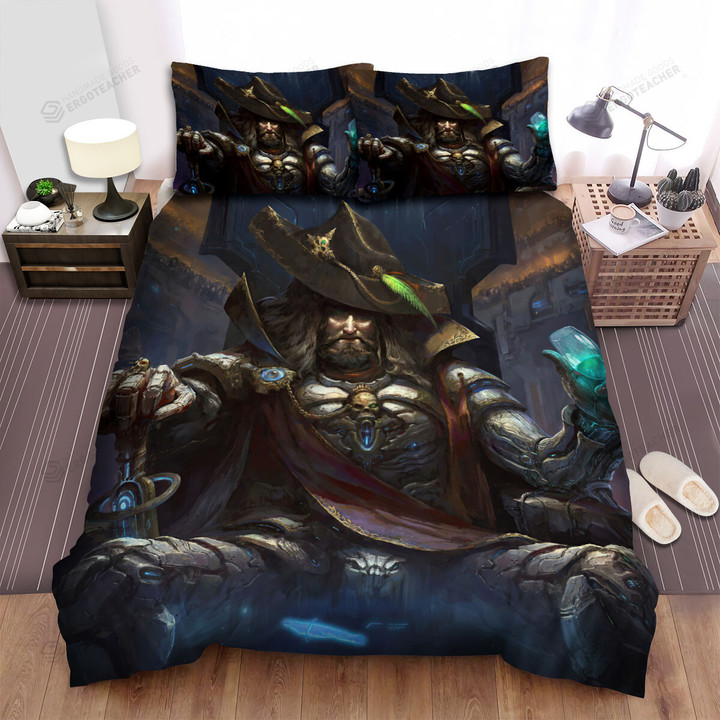 Space Pirate Captain On His Throne Bed Sheets Spread Duvet Cover Bedding Sets