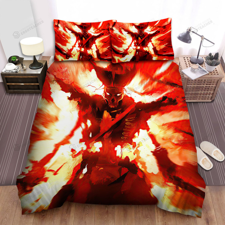 Skeleton Pirate In Explosion Background Bed Sheets Spread Duvet Cover Bedding Sets