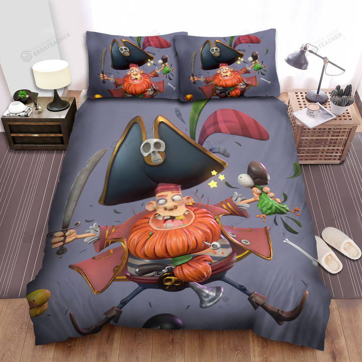 The Crazy Pirate Captain 3d Illustration Bed Sheets Spread Duvet Cover Bedding Sets