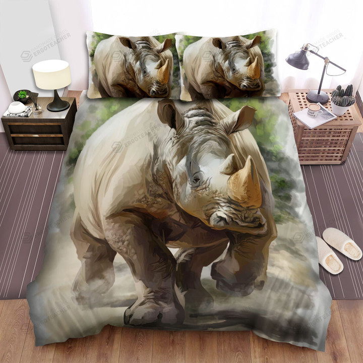 The Wildlife - The Rhinoceros Portrait Art Bed Sheets Spread Duvet Cover Bedding Sets