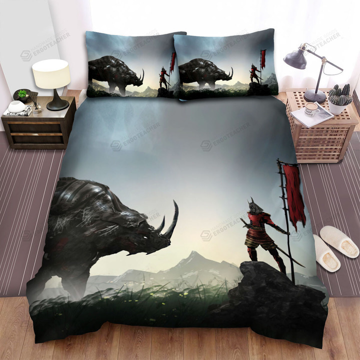 The Wildlife - The Rhinoceros And The Samurai Bed Sheets Spread Duvet Cover Bedding Sets