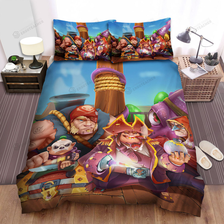 Funny Pirate Crew Cartoon Illustration Bed Sheets Spread Duvet Cover Bedding Sets