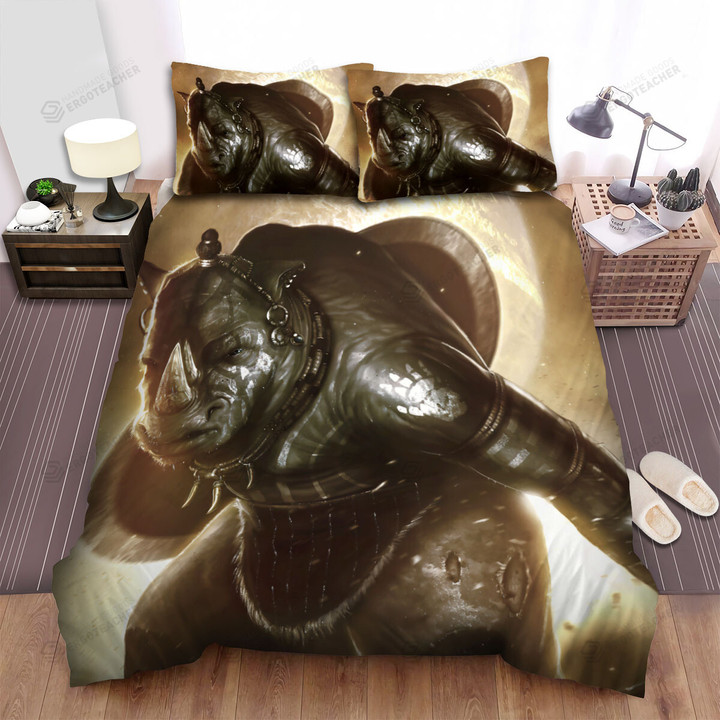 The Wild Animal - The Native Rhinoceros Warrior Bed Sheets Spread Duvet Cover Bedding Sets