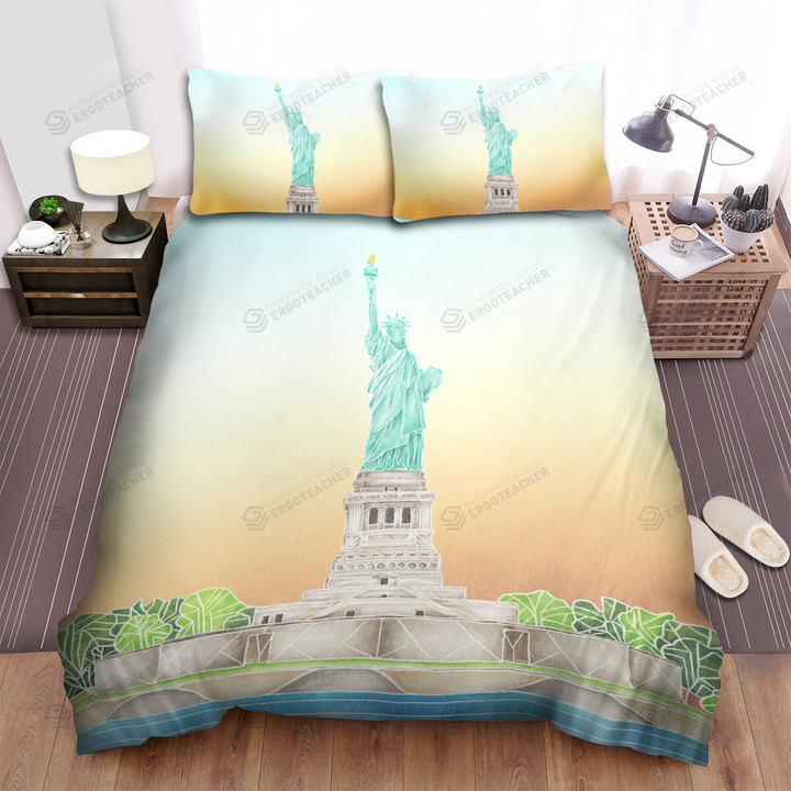 Statue Of Liberty Liberty Island New York Bed Sheets Spread  Duvet Cover Bedding Sets