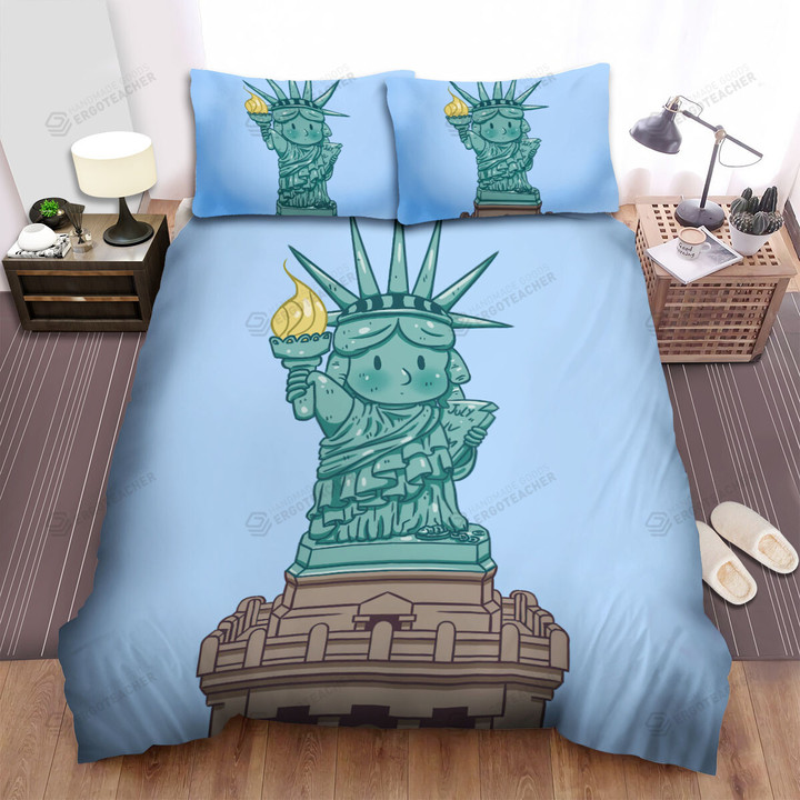 Statue Of Liberty Chibi Cute Bed Sheets Spread  Duvet Cover Bedding Sets