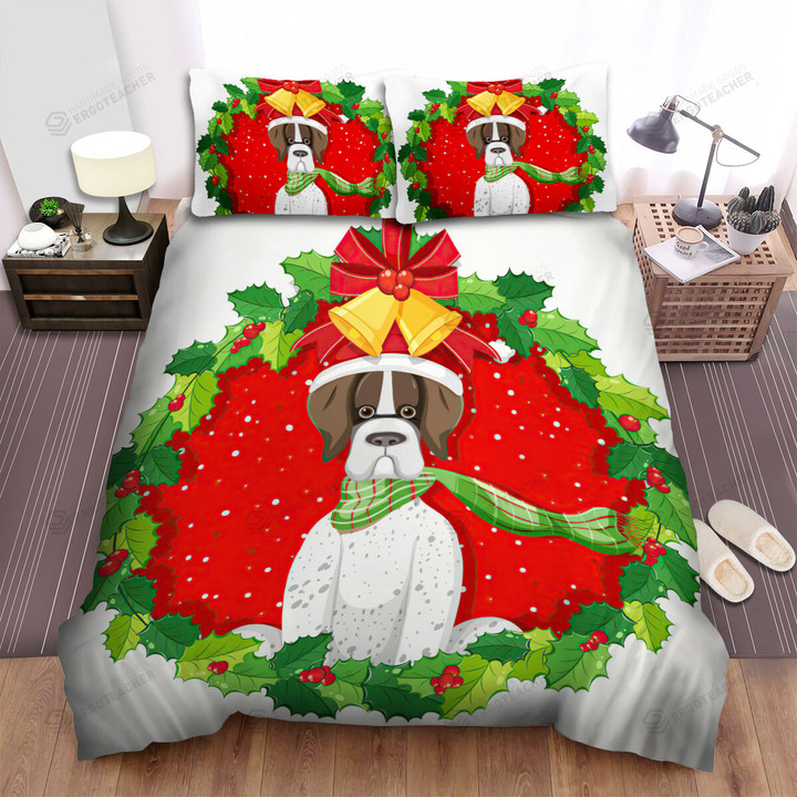 The Christmas Decoration - Great Dane In The Christmas Wreath Bed Sheets Spread Duvet Cover Bedding Sets