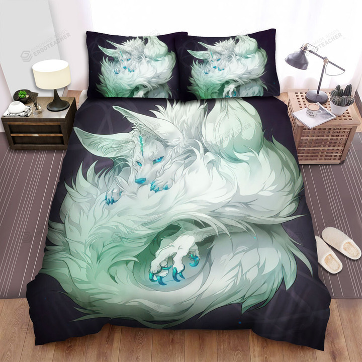 The Beautiful White Fox Bed Sheets Spread Duvet Cover Bedding Sets
