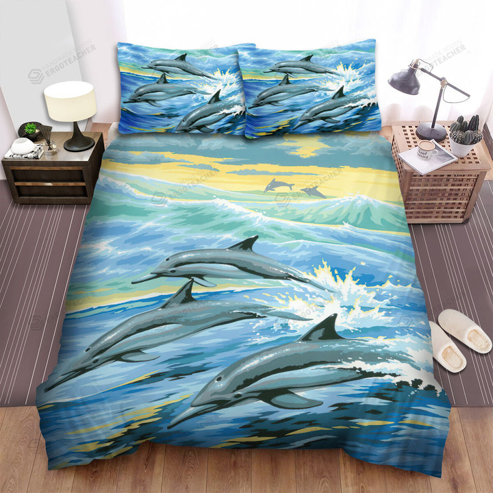 The Wild Animal - The Dolphin Travelling Art Bed Sheets Spread Duvet Cover Bedding Sets