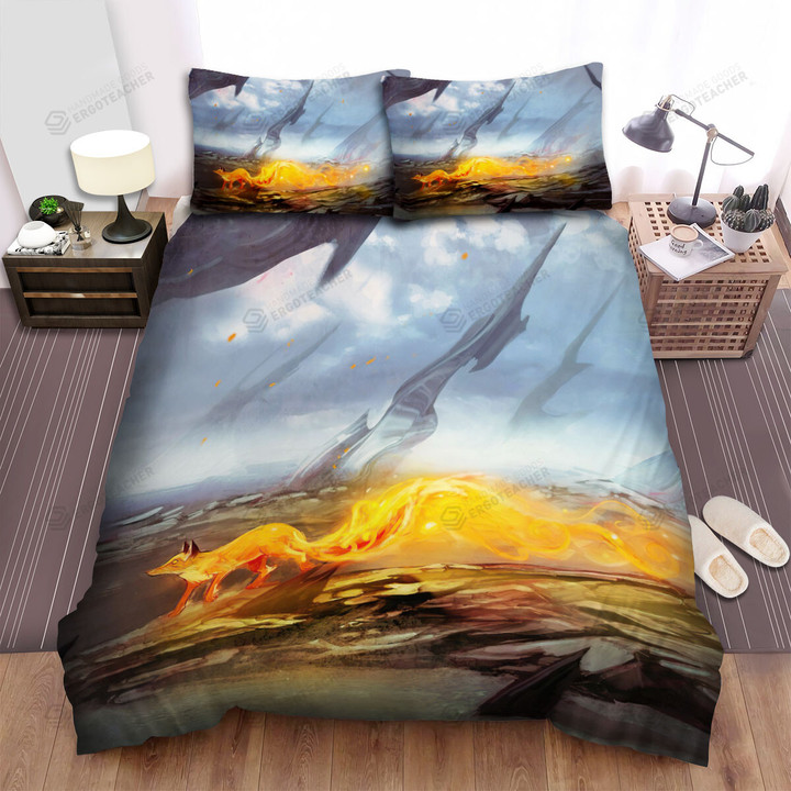 The Flame Fox Moving Bed Sheets Spread Duvet Cover Bedding Sets