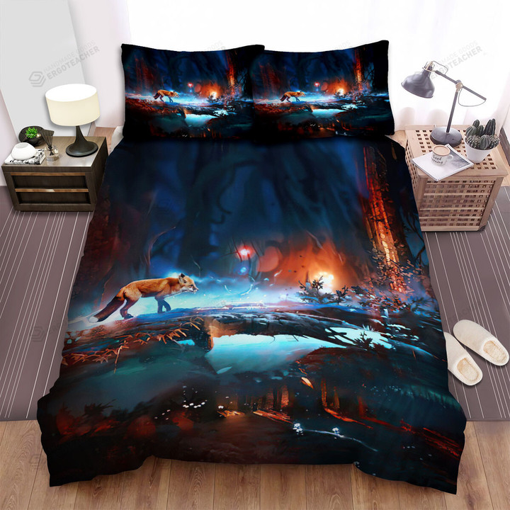 The Magic Fox Moving Bed Sheets Spread Duvet Cover Bedding Sets