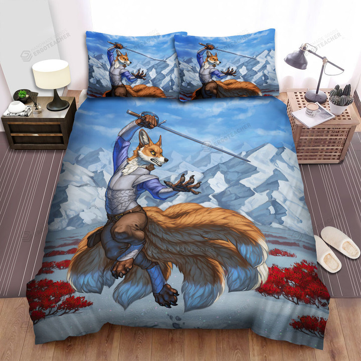 The Fox Swordman Art Bed Sheets Spread Duvet Cover Bedding Sets