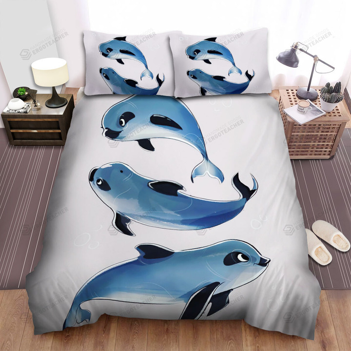 The Wildlife - The Black Eyes Dolphin Art Bed Sheets Spread Duvet Cover Bedding Sets