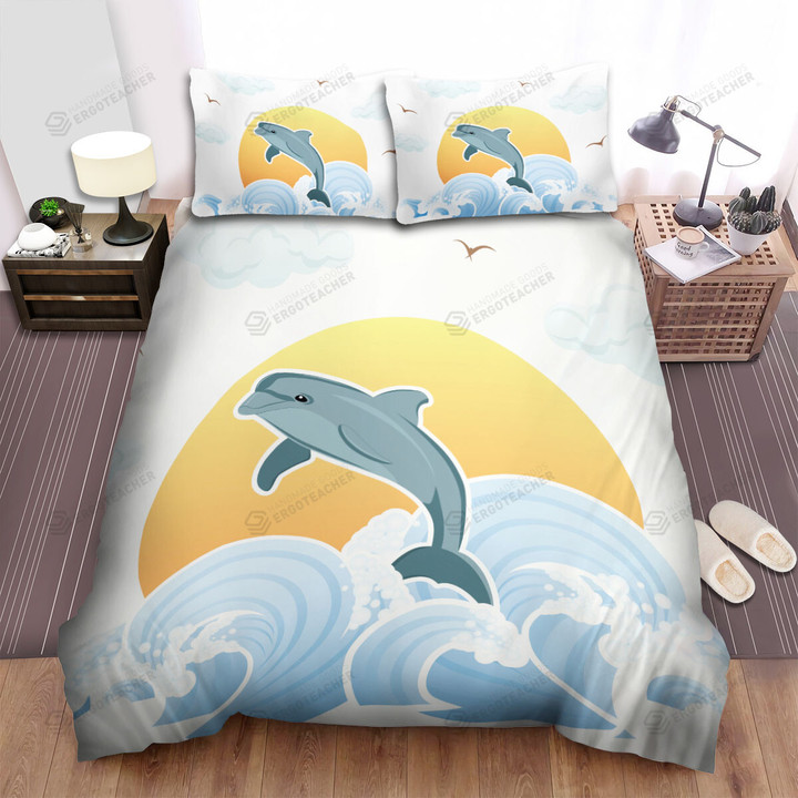 The Wildlife - The Dolphin Jumping Alone Bed Sheets Spread Duvet Cover Bedding Sets