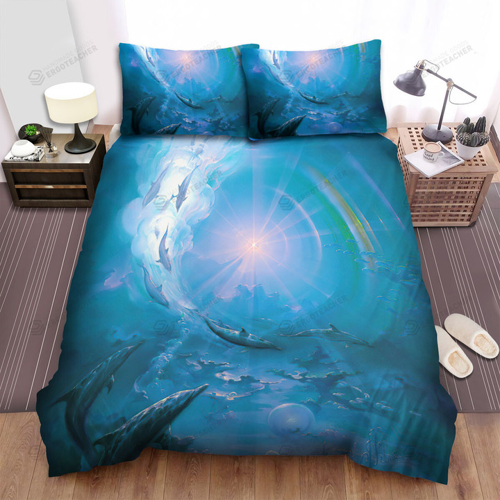 The Wild Animal - The Dolphin And A Light Bed Sheets Spread Duvet Cover Bedding Sets