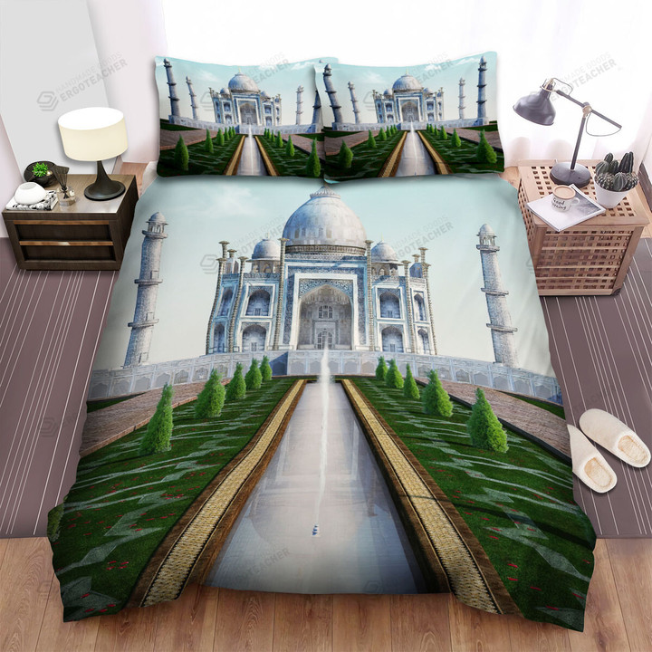 Taj Mahal Landmark Artwork Bed Sheets Spread  Duvet Cover Bedding Sets